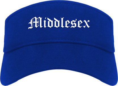 Middlesex New Jersey NJ Old English Mens Visor Cap Hat Royal Blue