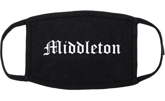 Middleton Idaho ID Old English Cotton Face Mask Black