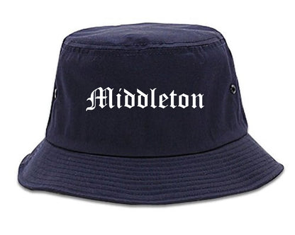 Middleton Idaho ID Old English Mens Bucket Hat Navy Blue