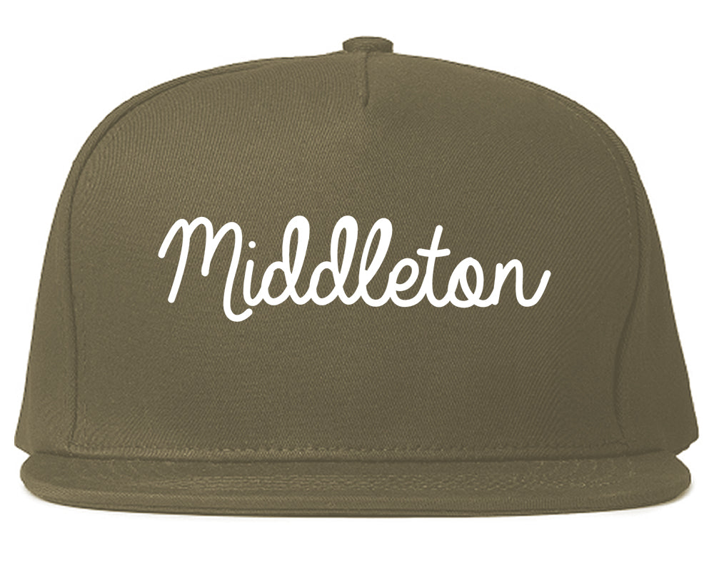 Middleton Idaho ID Script Mens Snapback Hat Grey