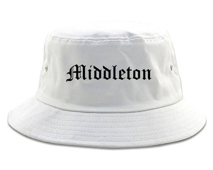 Middleton Idaho ID Old English Mens Bucket Hat White