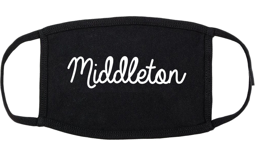 Middleton Wisconsin WI Script Cotton Face Mask Black