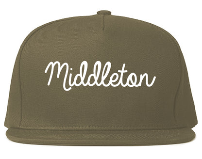 Middleton Wisconsin WI Script Mens Snapback Hat Grey