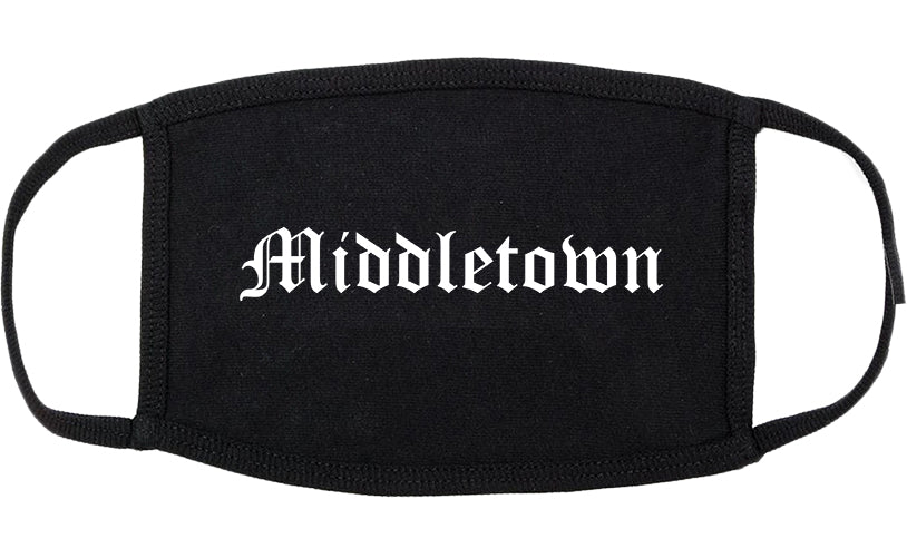 Middletown Connecticut CT Old English Cotton Face Mask Black