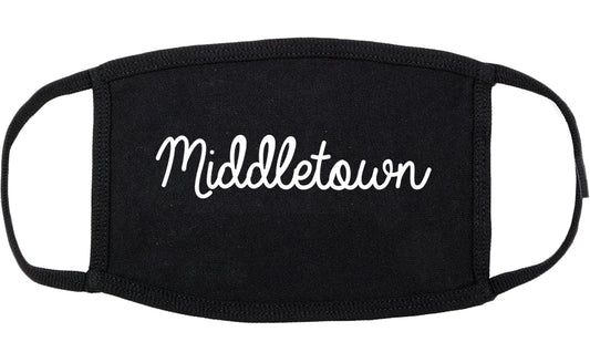 Middletown Delaware DE Script Cotton Face Mask Black