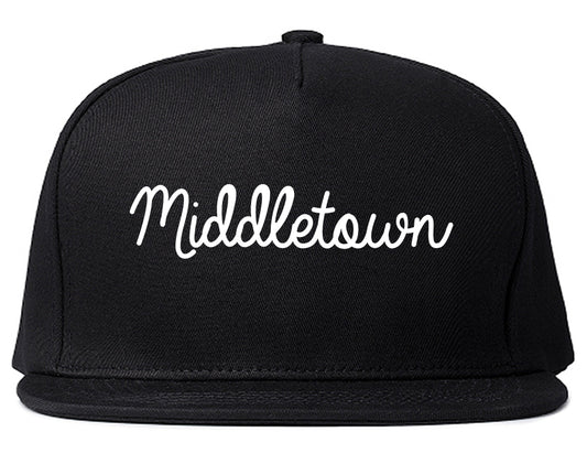 Middletown Delaware DE Script Mens Snapback Hat Black