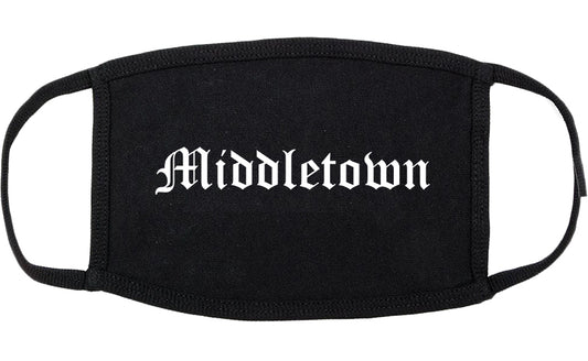 Middletown New York NY Old English Cotton Face Mask Black