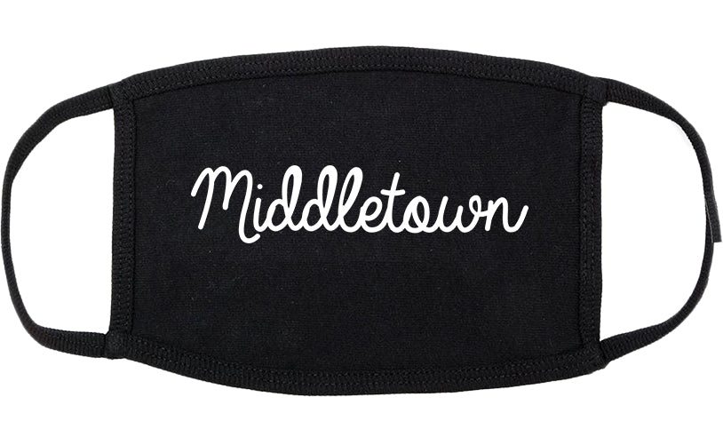 Middletown New York NY Script Cotton Face Mask Black