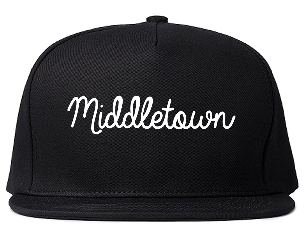 Middletown New York NY Script Mens Snapback Hat Black