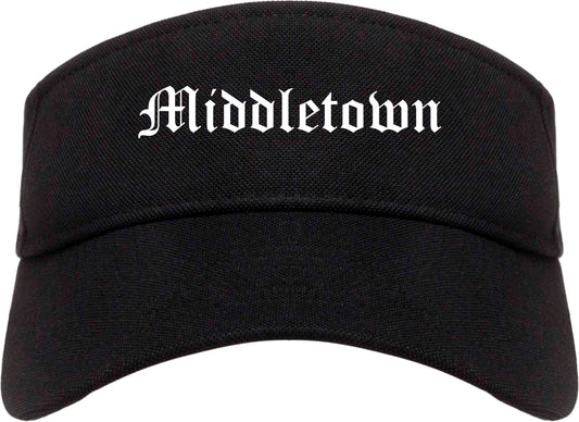 Middletown Ohio OH Old English Mens Visor Cap Hat Black