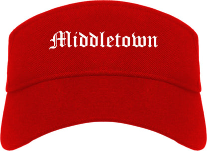 Middletown Ohio OH Old English Mens Visor Cap Hat Red