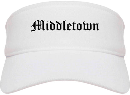 Middletown Ohio OH Old English Mens Visor Cap Hat White