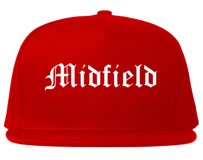Midfield Alabama AL Old English Mens Snapback Hat Red