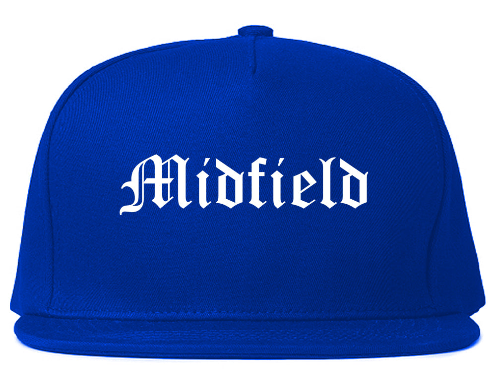 Midfield Alabama AL Old English Mens Snapback Hat Royal Blue