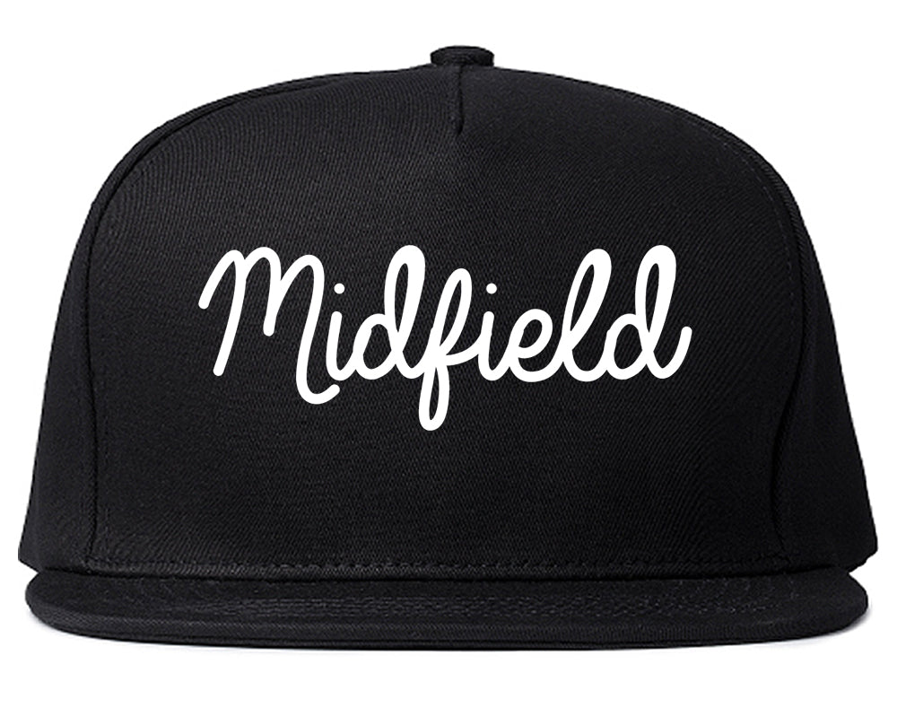 Midfield Alabama AL Script Mens Snapback Hat Black