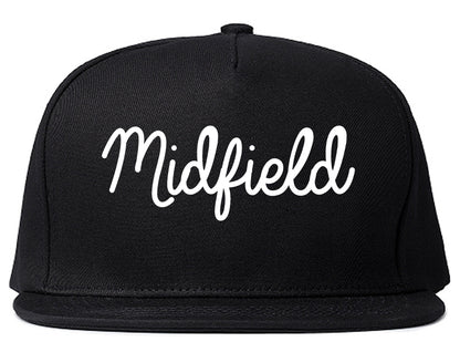Midfield Alabama AL Script Mens Snapback Hat Black