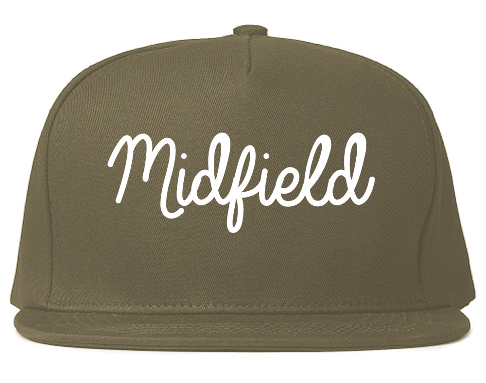Midfield Alabama AL Script Mens Snapback Hat Grey
