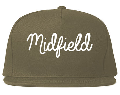 Midfield Alabama AL Script Mens Snapback Hat Grey