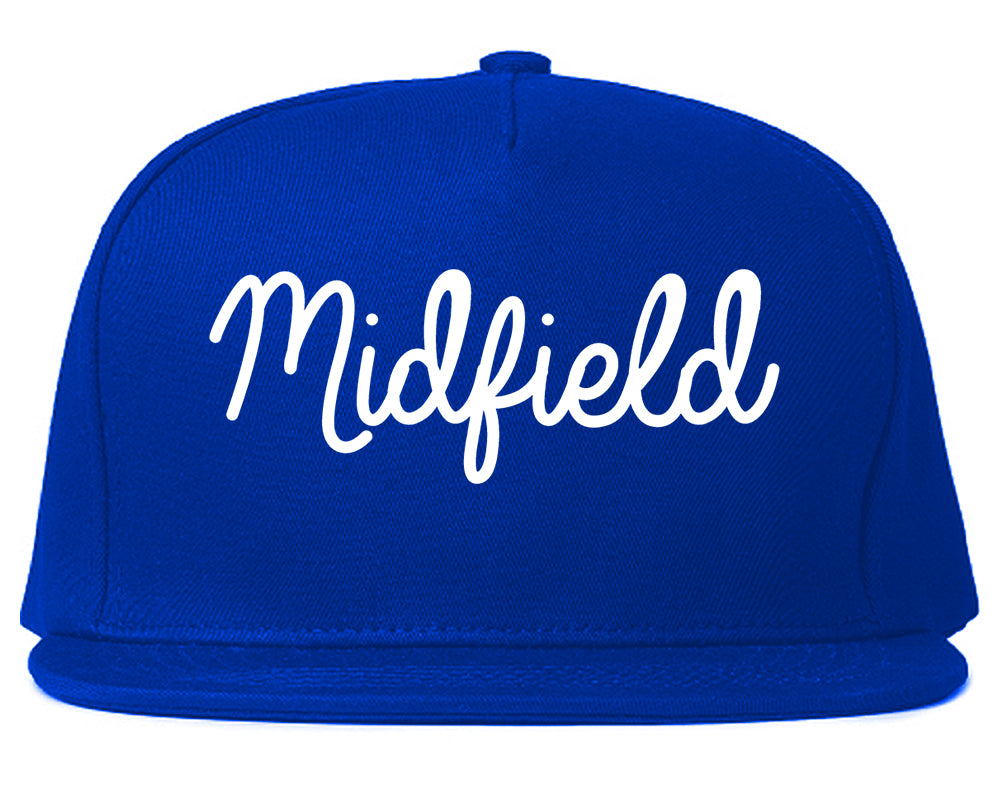 Midfield Alabama AL Script Mens Snapback Hat Royal Blue