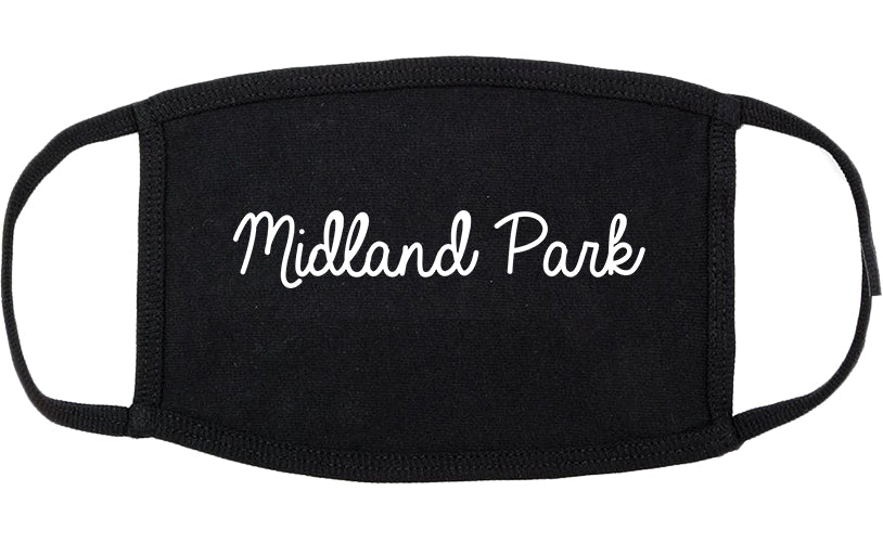 Midland Park New Jersey NJ Script Cotton Face Mask Black
