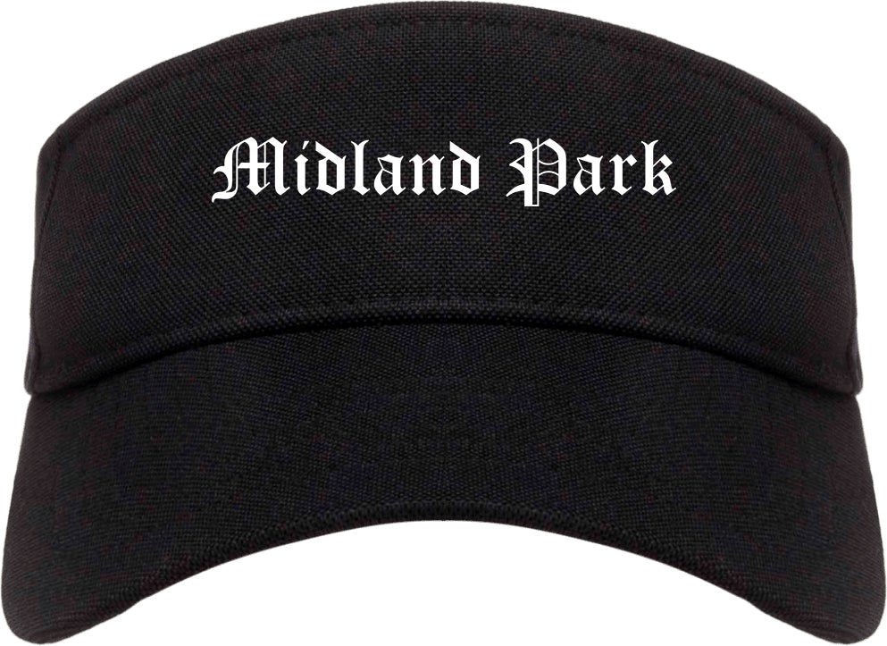 Midland Park New Jersey NJ Old English Mens Visor Cap Hat Black