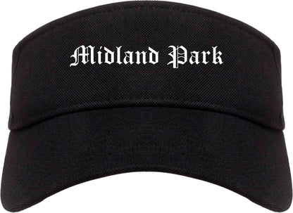 Midland Park New Jersey NJ Old English Mens Visor Cap Hat Black