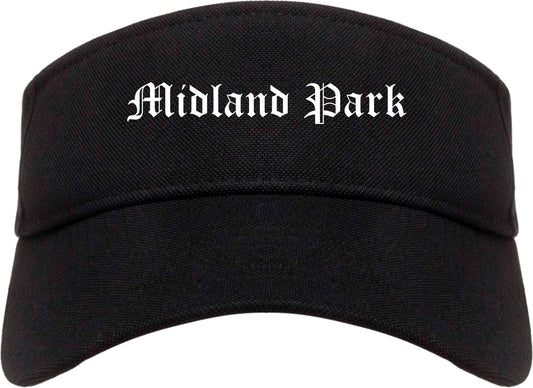 Midland Park New Jersey NJ Old English Mens Visor Cap Hat Black
