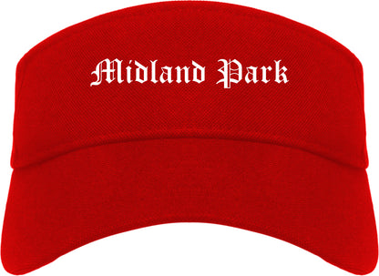 Midland Park New Jersey NJ Old English Mens Visor Cap Hat Red