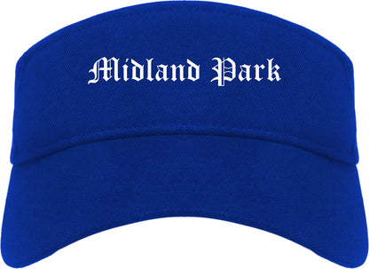 Midland Park New Jersey NJ Old English Mens Visor Cap Hat Royal Blue