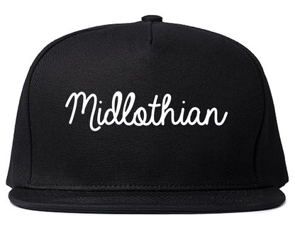 Midlothian Illinois IL Script Mens Snapback Hat Black