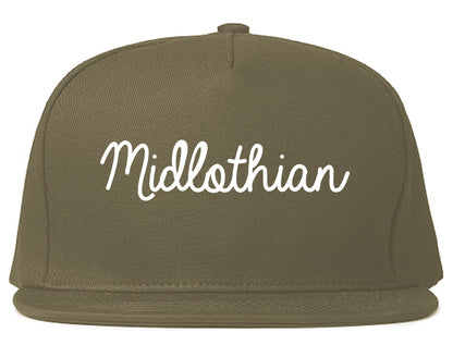Midlothian Illinois IL Script Mens Snapback Hat Grey