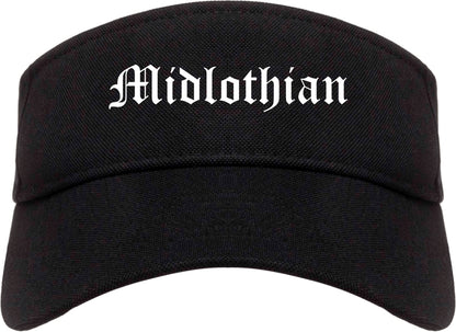 Midlothian Illinois IL Old English Mens Visor Cap Hat Black