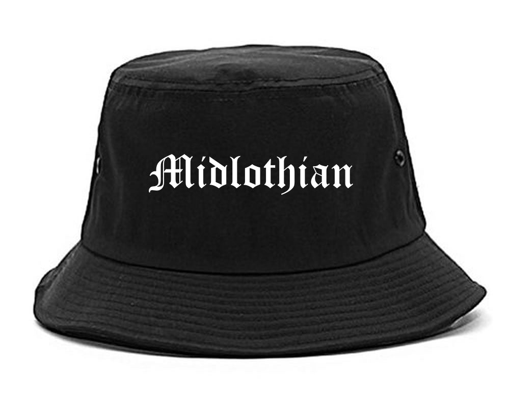 Midlothian Texas TX Old English Mens Bucket Hat Black