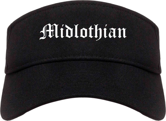 Midlothian Texas TX Old English Mens Visor Cap Hat Black
