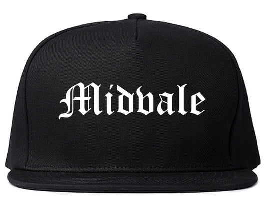 Midvale Utah UT Old English Mens Snapback Hat Black