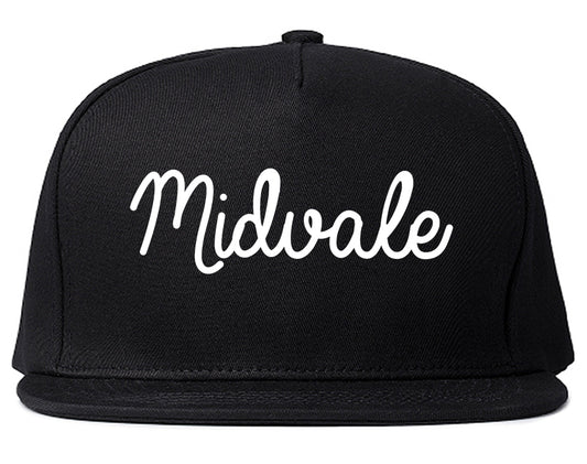 Midvale Utah UT Script Mens Snapback Hat Black
