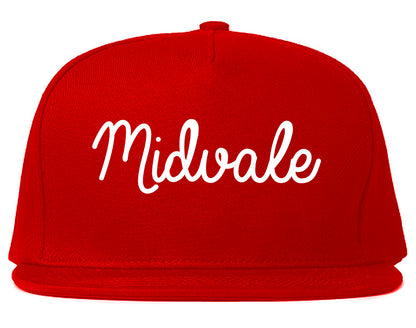 Midvale Utah UT Script Mens Snapback Hat Red