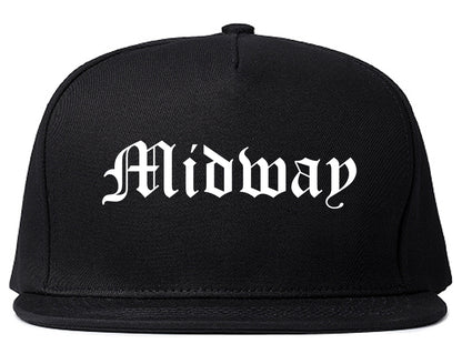 Midway North Carolina NC Old English Mens Snapback Hat Black