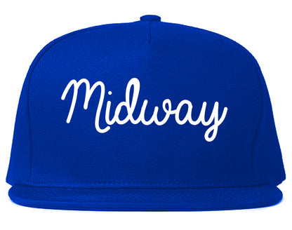 Midway North Carolina NC Script Mens Snapback Hat Royal Blue