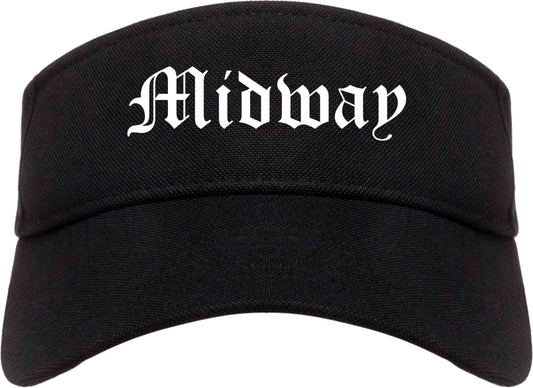 Midway North Carolina NC Old English Mens Visor Cap Hat Black