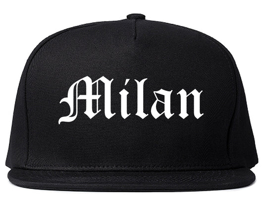 Milan Illinois IL Old English Mens Snapback Hat Black