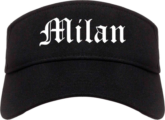 Milan Illinois IL Old English Mens Visor Cap Hat Black