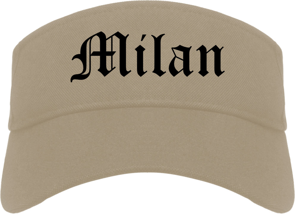 Milan Michigan MI Old English Mens Visor Cap Hat Khaki