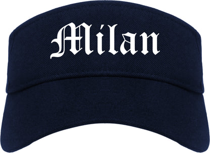 Milan Michigan MI Old English Mens Visor Cap Hat Navy Blue