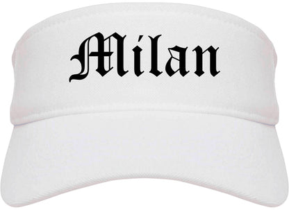 Milan Michigan MI Old English Mens Visor Cap Hat White