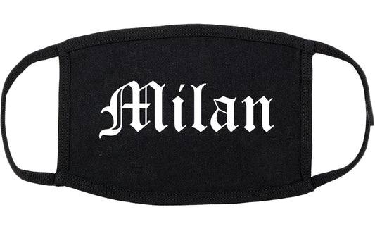 Milan Tennessee TN Old English Cotton Face Mask Black