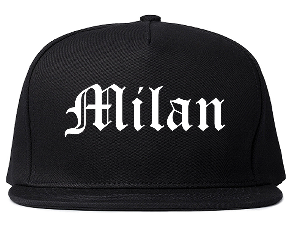 Milan Tennessee TN Old English Mens Snapback Hat Black