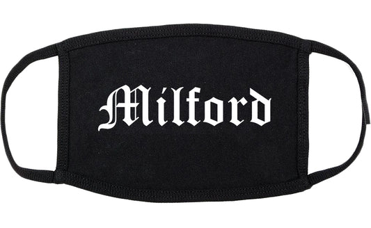 Milford Ohio OH Old English Cotton Face Mask Black
