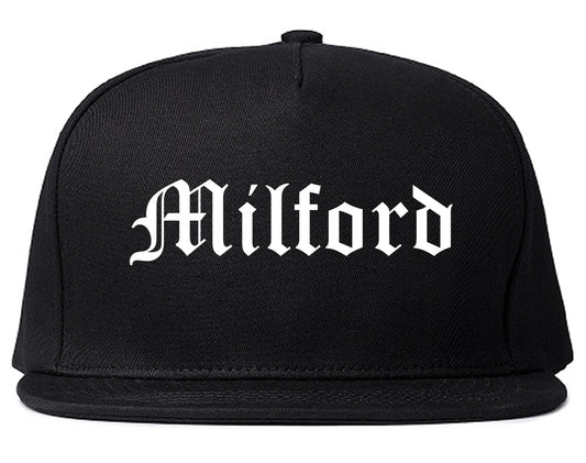 Milford Ohio OH Old English Mens Snapback Hat Black