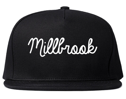Millbrook Alabama AL Script Mens Snapback Hat Black